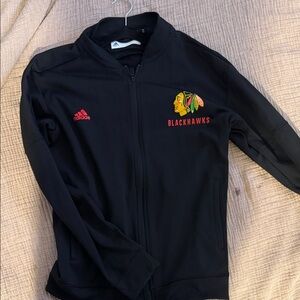 Adidas Blackhawks Bomber Jacket with Red Logo